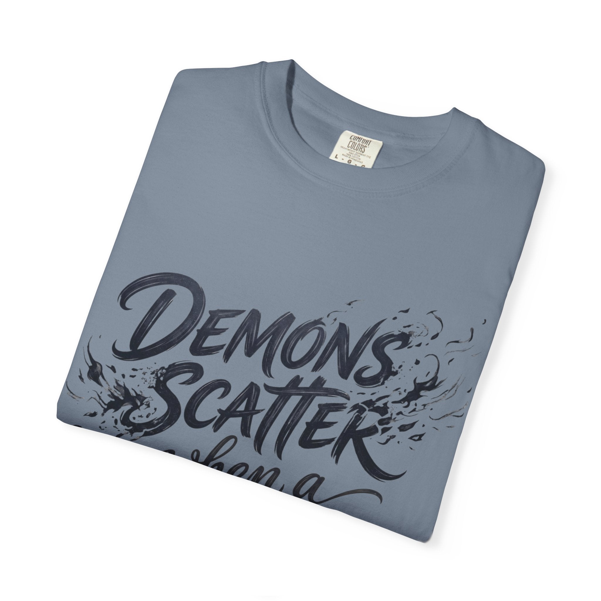 Prayerful Tee — "Demons Scatter When a Mother Prays" Graphic T-Shirt